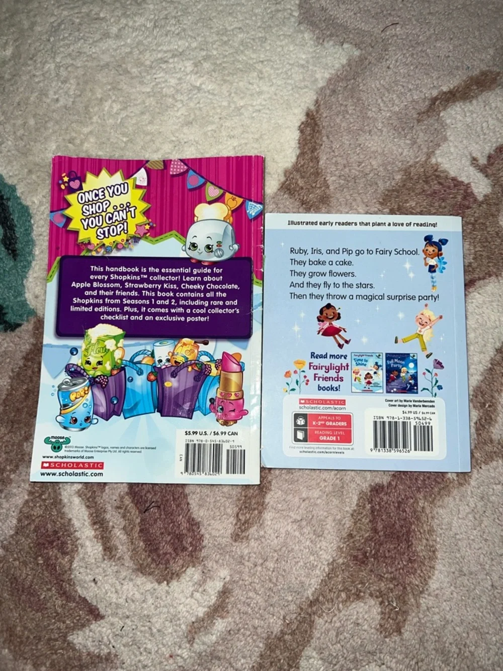 Shopkins Ultimate Collector's Guide and Fairylight Friends book bundle of 2
